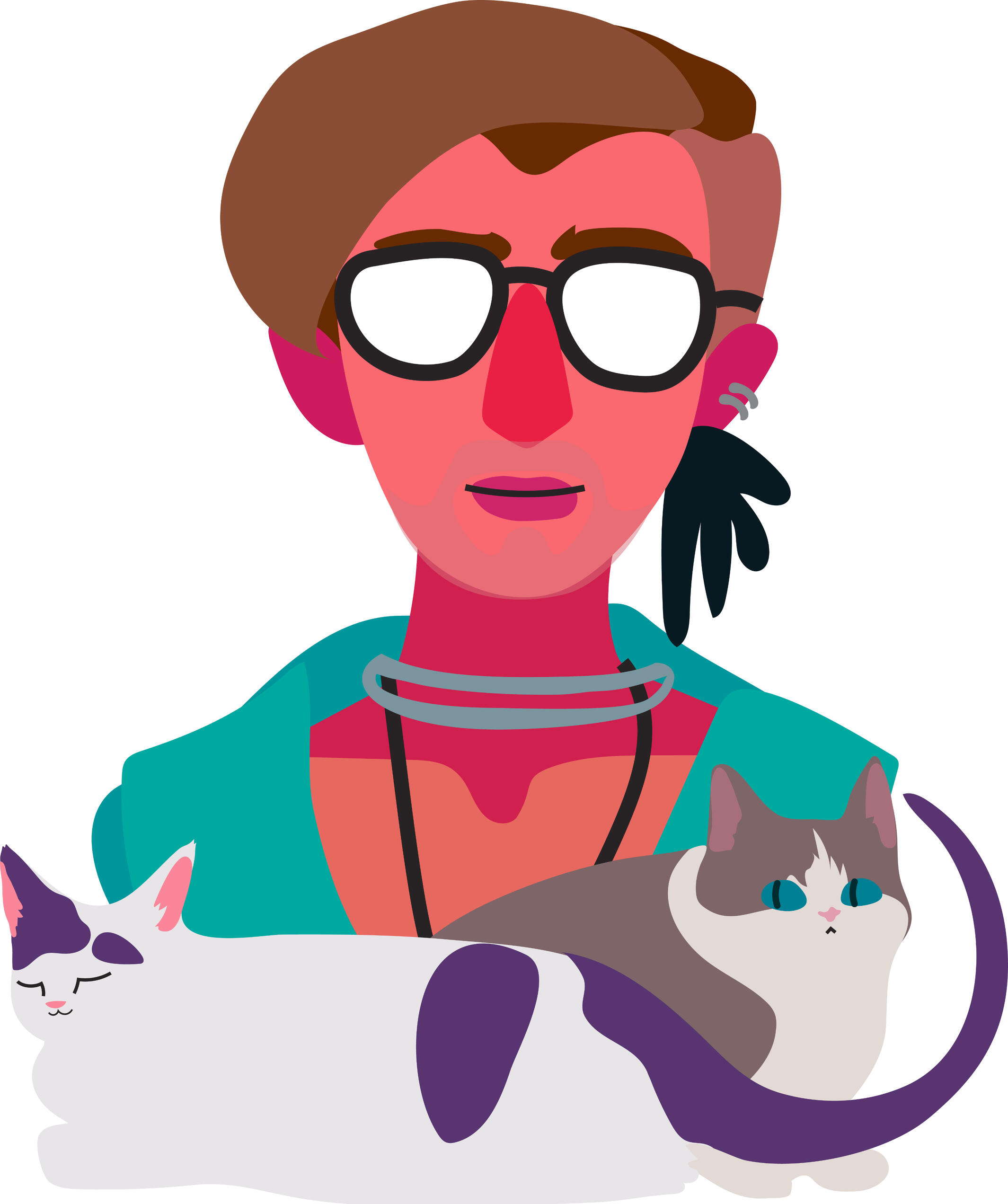 self portrait with cats